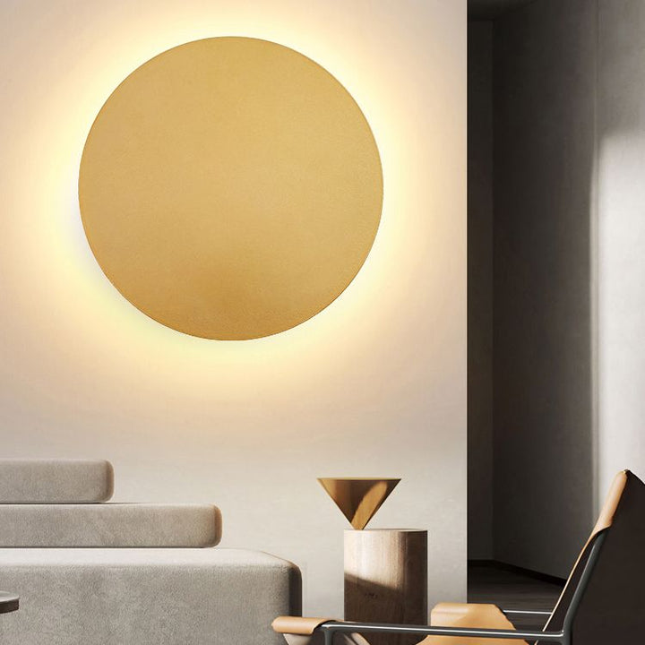 Round modern LED wall light for bedroom and living room