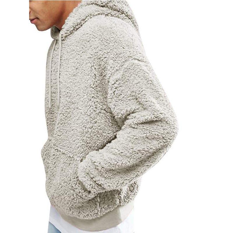 Men's Teddy Hoodie with Fluffy Texture 