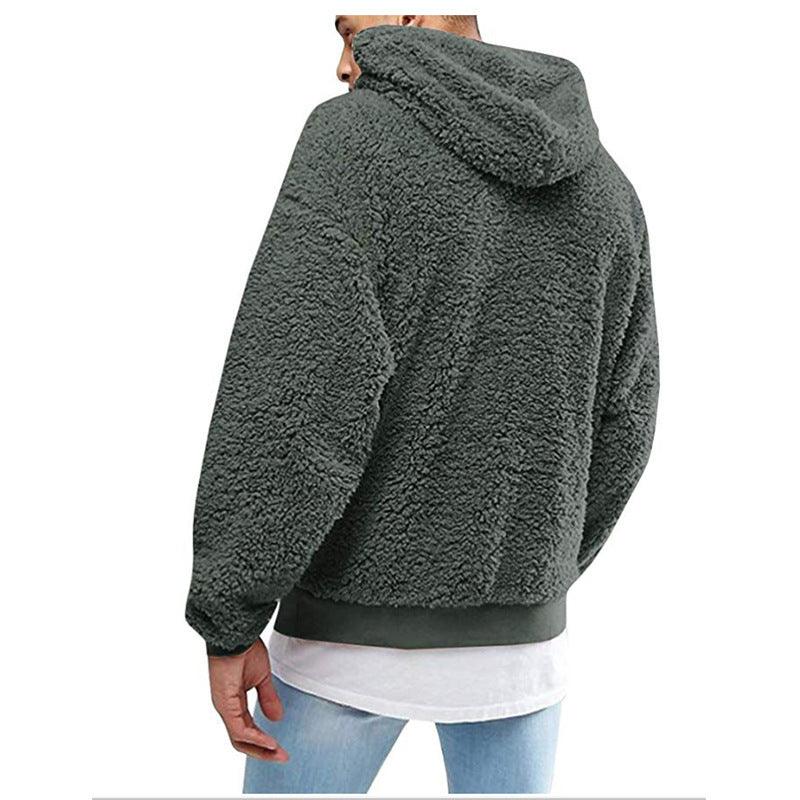 Men's Teddy Hoodie with Fluffy Texture 