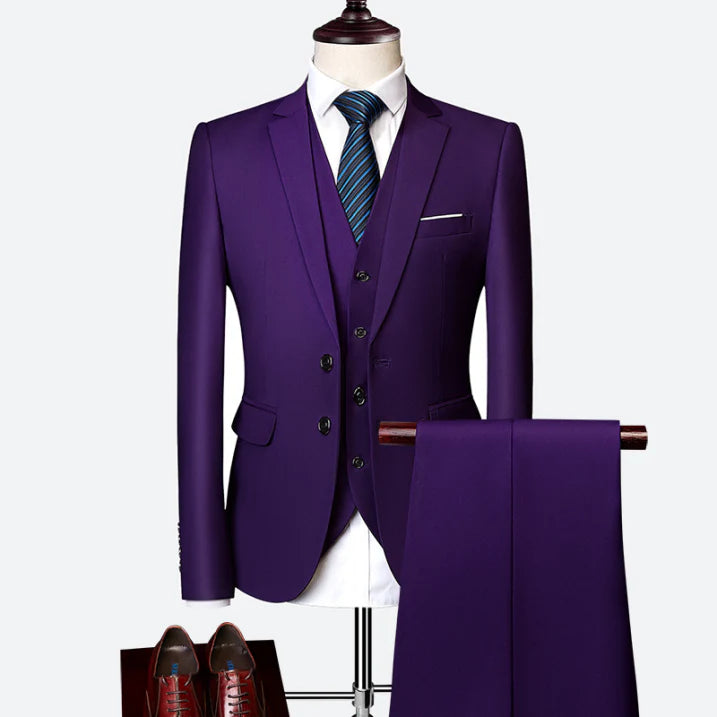Men's Three-Piece Suit Set, Tailored, Classic Cut