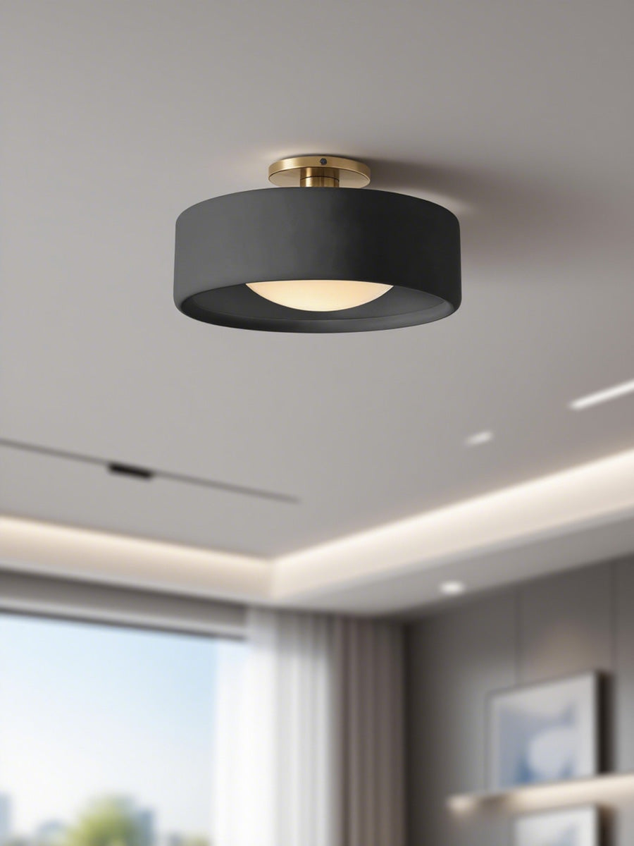 Porcelain ceiling light – Modern flush mount lamp with metal base