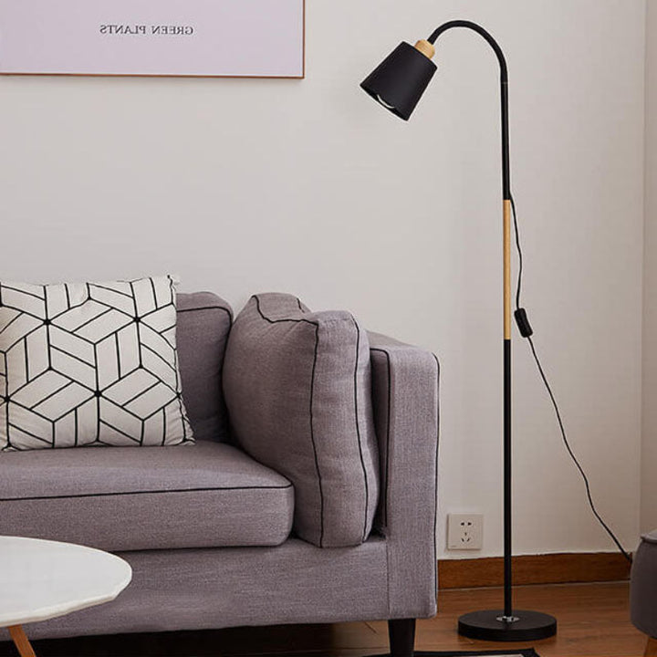 Minimalist floor lamp with iron base
