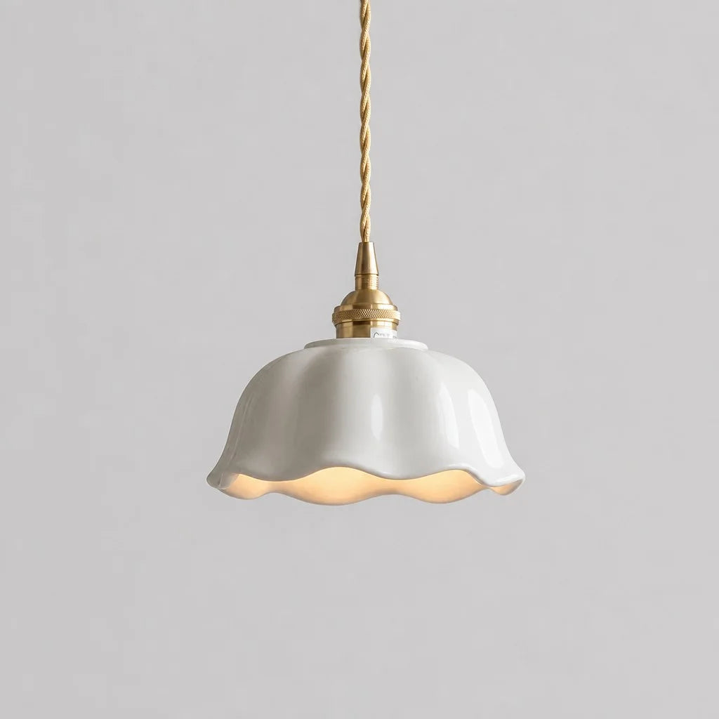 Ceramic Pendant Light Modern Flower Design