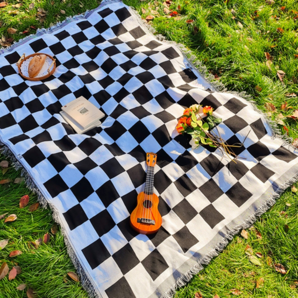 Picknickdecke aus weichem Mikrofaser mit kariertem Design