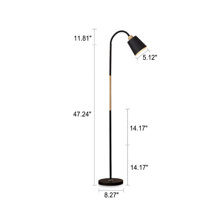 Minimalist floor lamp with iron base