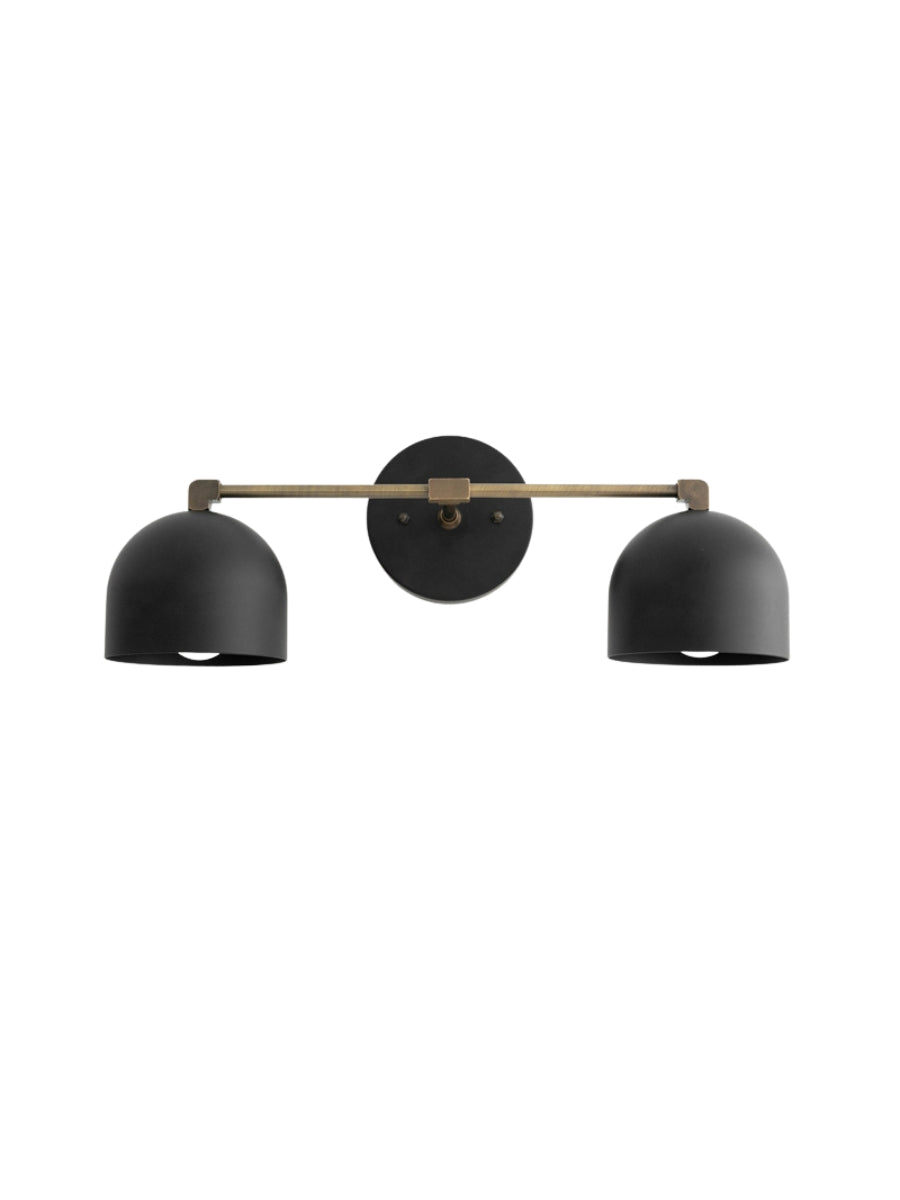 Mid-century wall light – brass bathroom mirror lamp in retro style