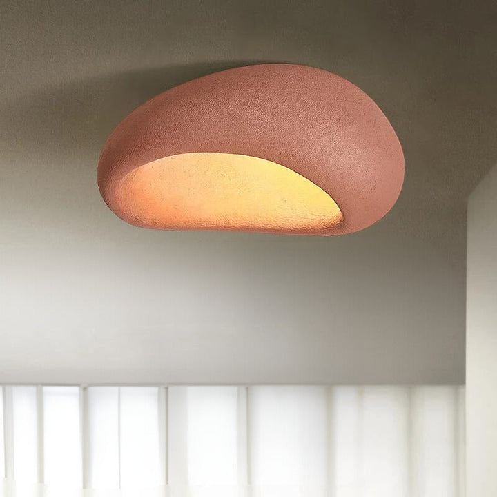 Minimalist ceiling lamp – warm white &amp; made of resin