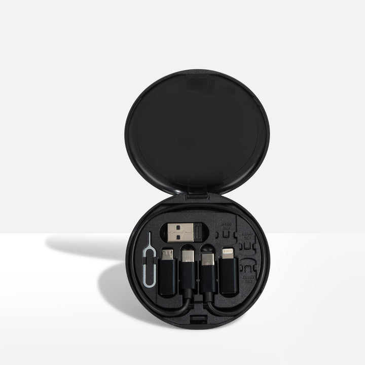 9-in-1 travel gadget set with fast charging &amp; SIM/SD card holder