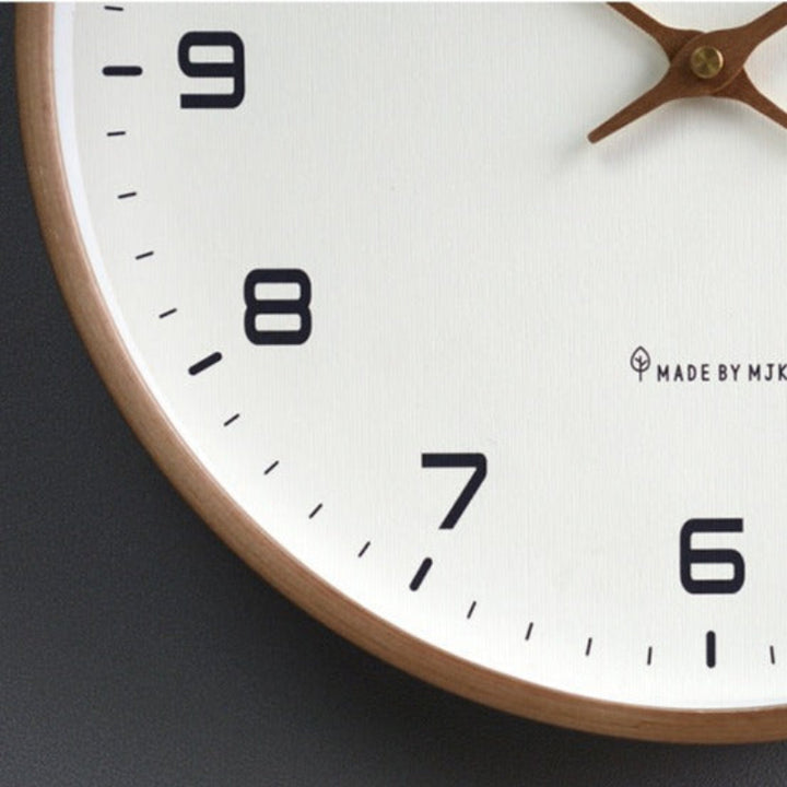 Silent wooden wall clock with a timeless design