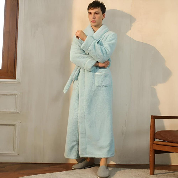 Shawl collar bathrobe – fleece dressing gown for women and men