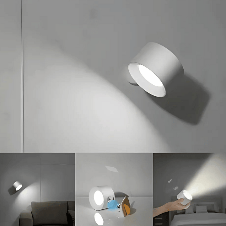Wireless LED wall lamp with battery &amp; 360° rotation