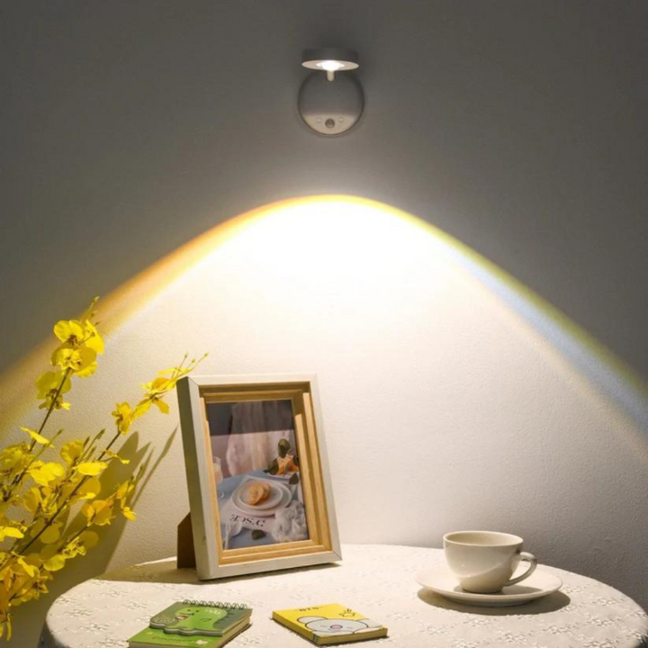Wireless LED spotlight with motion sensor, 360° rotatable &amp; adjustable light