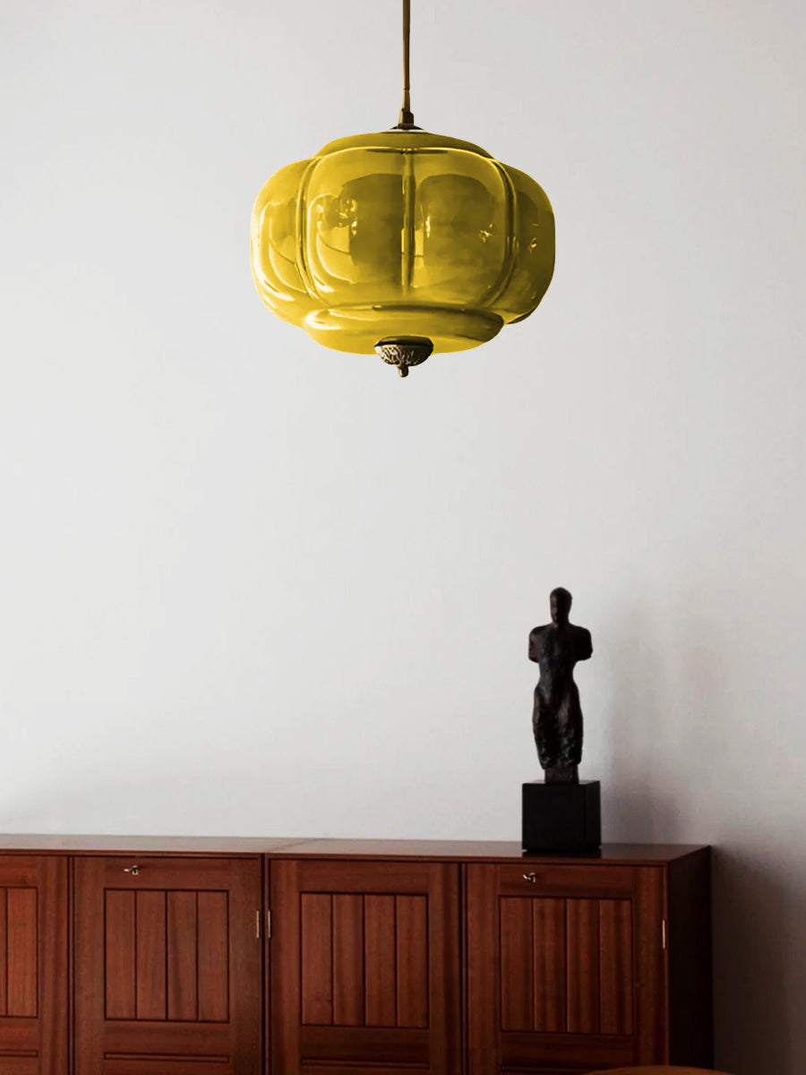 Vintage ceiling light made of frosted glass