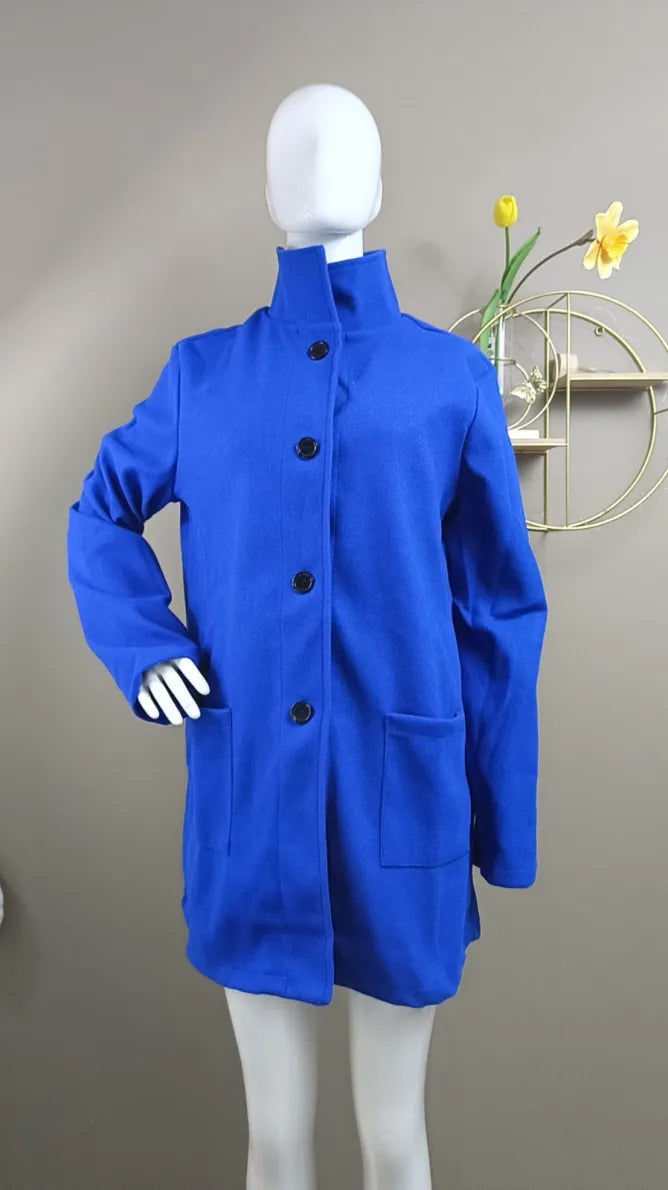 Women's coat with button placket and classic cut 