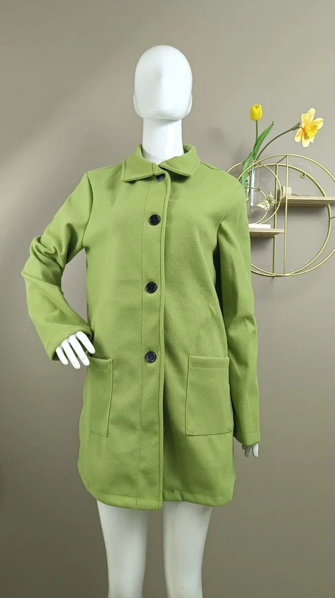 Women's coat with button placket and classic cut 
