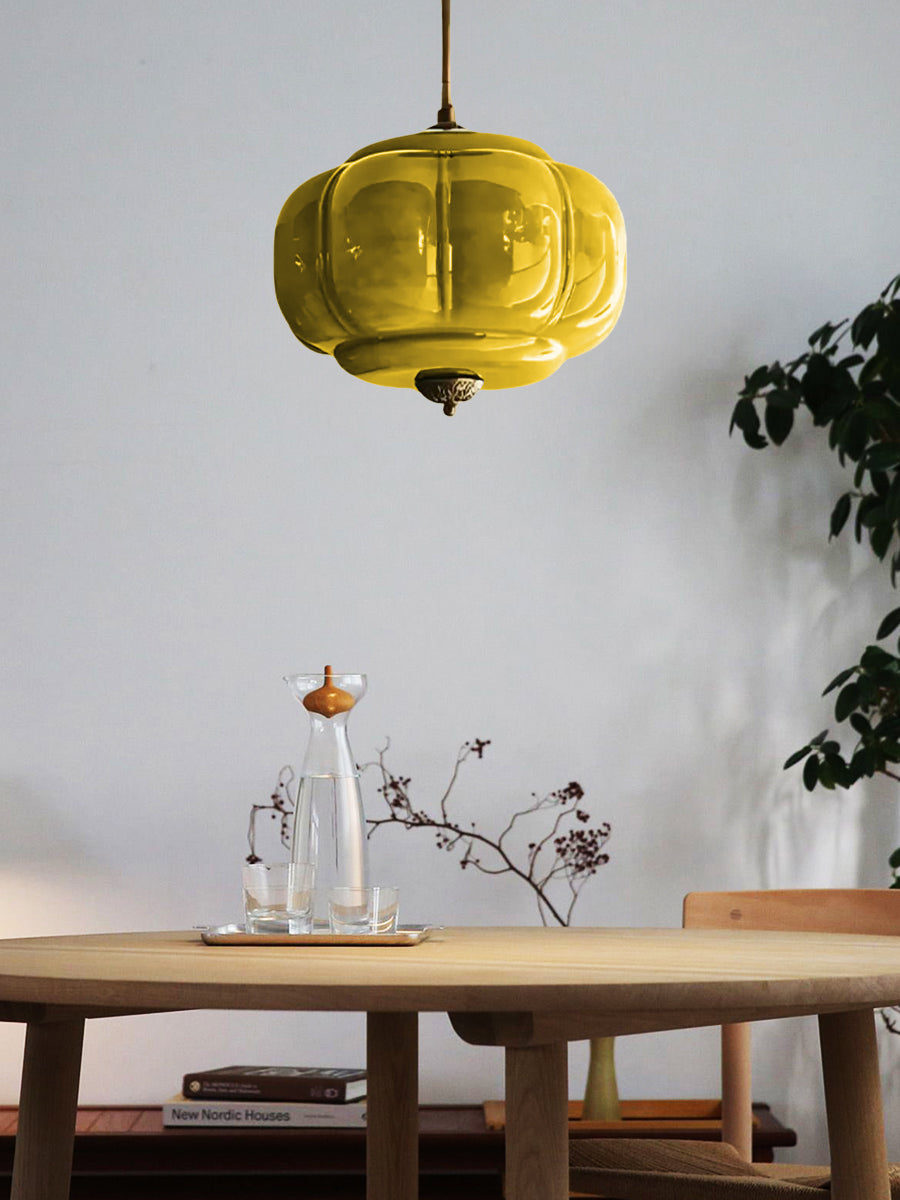 Vintage ceiling light made of frosted glass