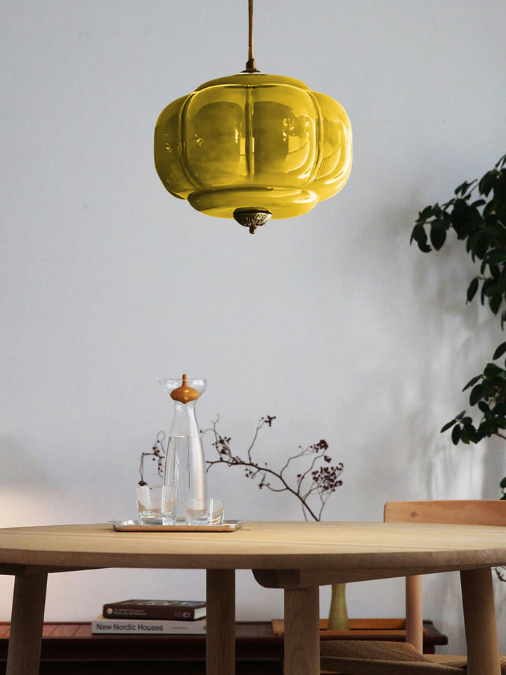 Vintage ceiling light made of frosted glass