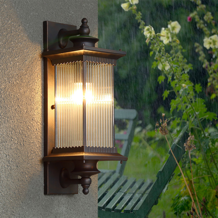 Vintage rectangular weatherproof outdoor wall light in a classic design