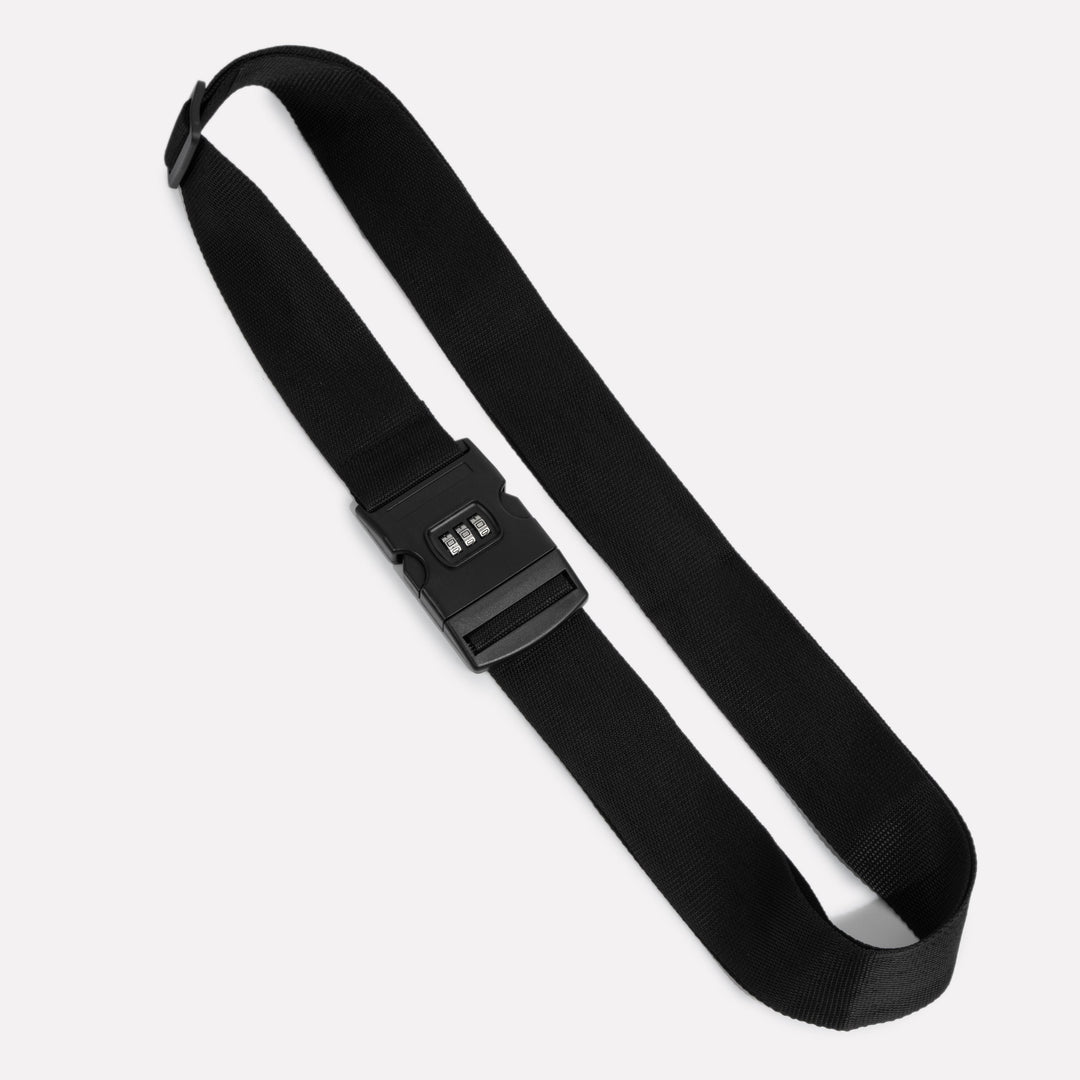 Suitcase tension strap with combination lock &amp; anti-theft protection