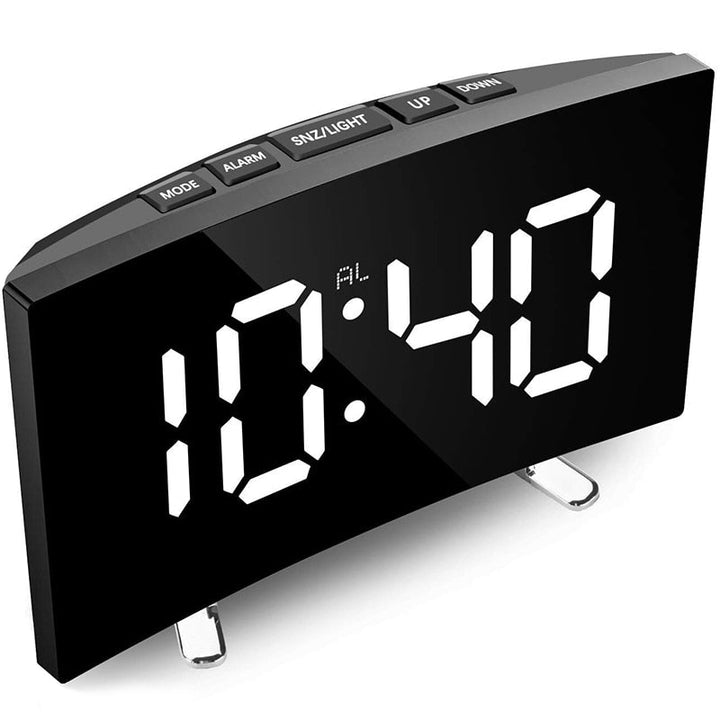 CurveClock LED alarm clock with large display – dimmable, quiet &amp; modern