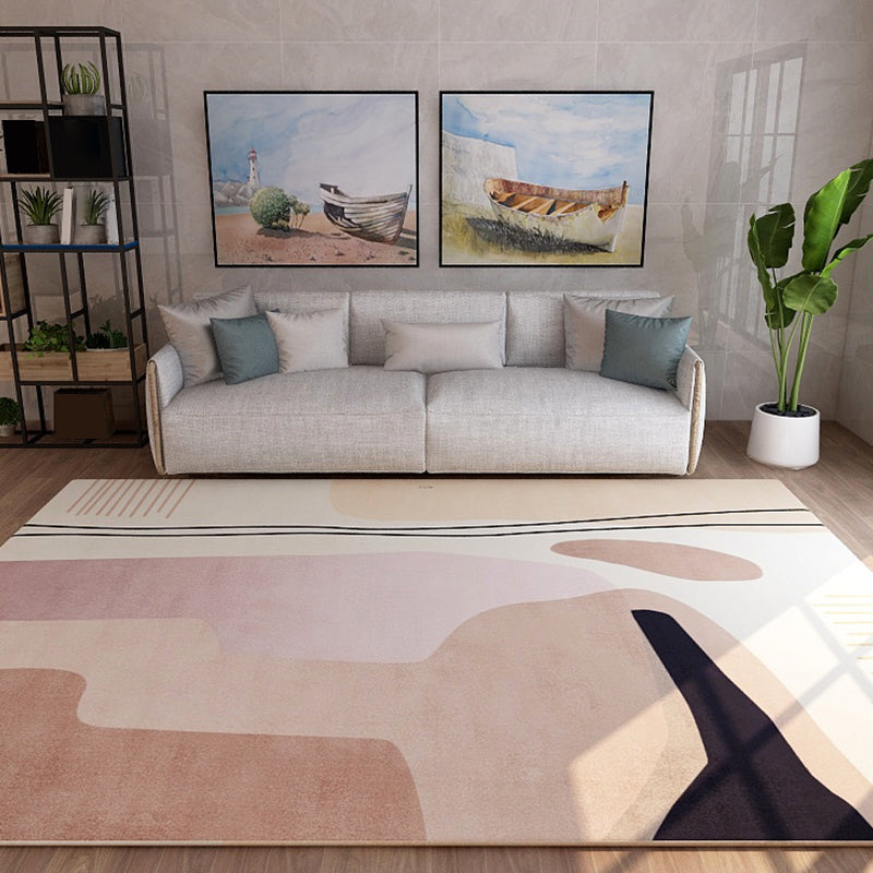 Pastel-colored colorblock rug in Nordic style