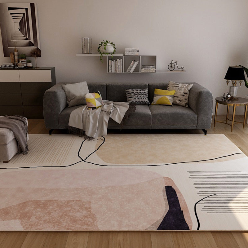 Pastel-colored colorblock rug in Nordic style