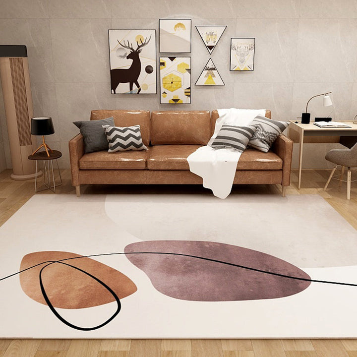 Pastel-colored colorblock rug in Nordic style