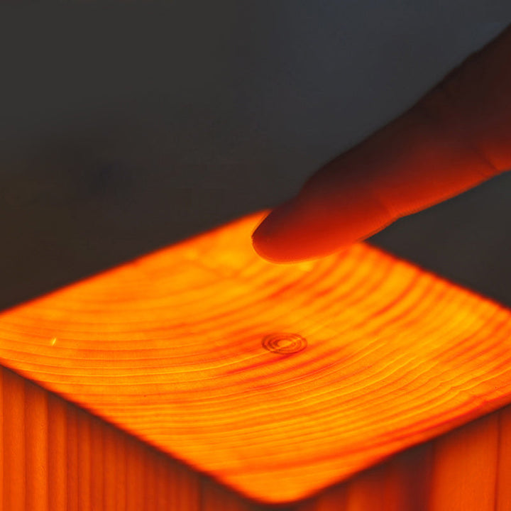 Retro Tischlampe – Kreatives Design mit Holzschirm & Berührungssteuerung