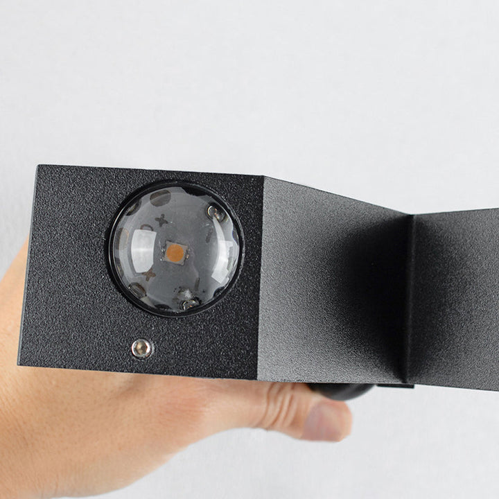 Modern waterproof LED outdoor spotlight in X-design for facade lighting