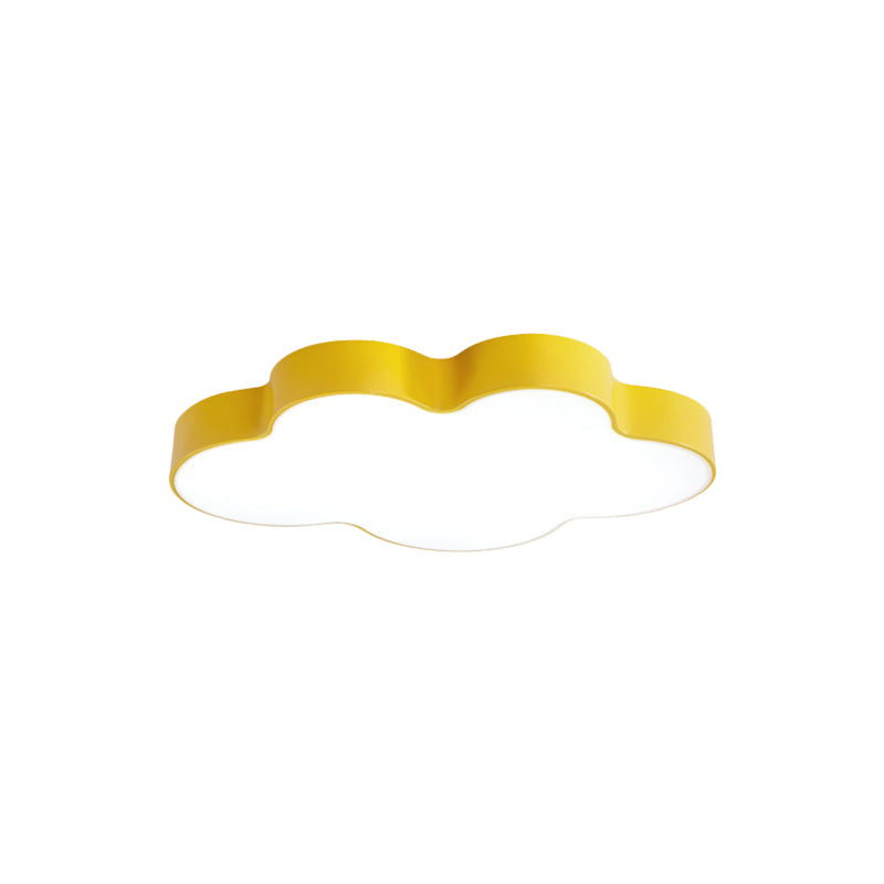 Cloud-shaped LED ceiling light with triple light in white and yellow