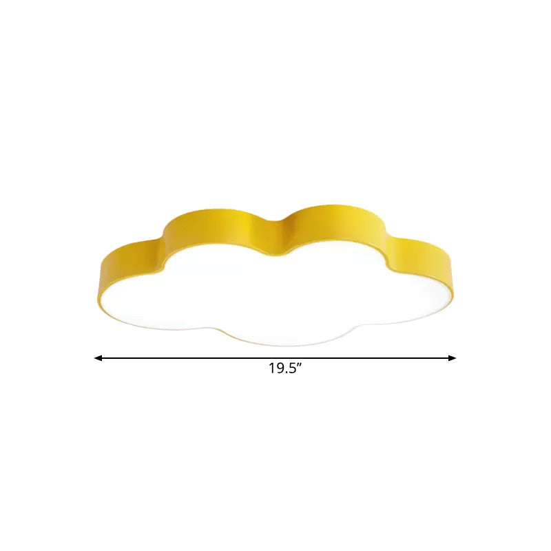 Cloud-shaped LED ceiling light with triple light in white and yellow