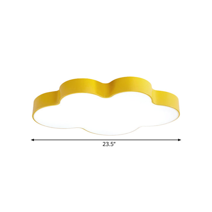 Cloud-shaped LED ceiling light with triple light in white and yellow