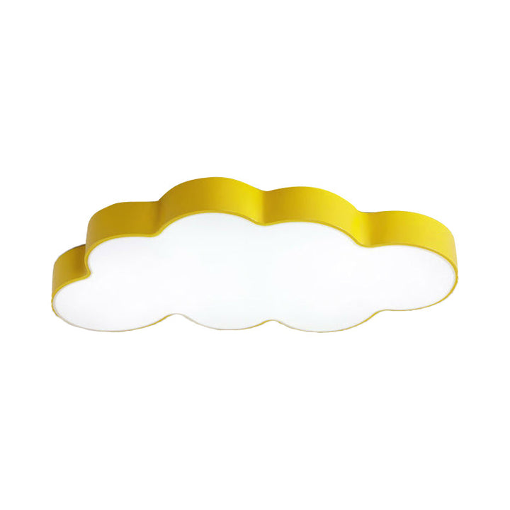 Cloud-shaped LED ceiling light with triple light in white and yellow