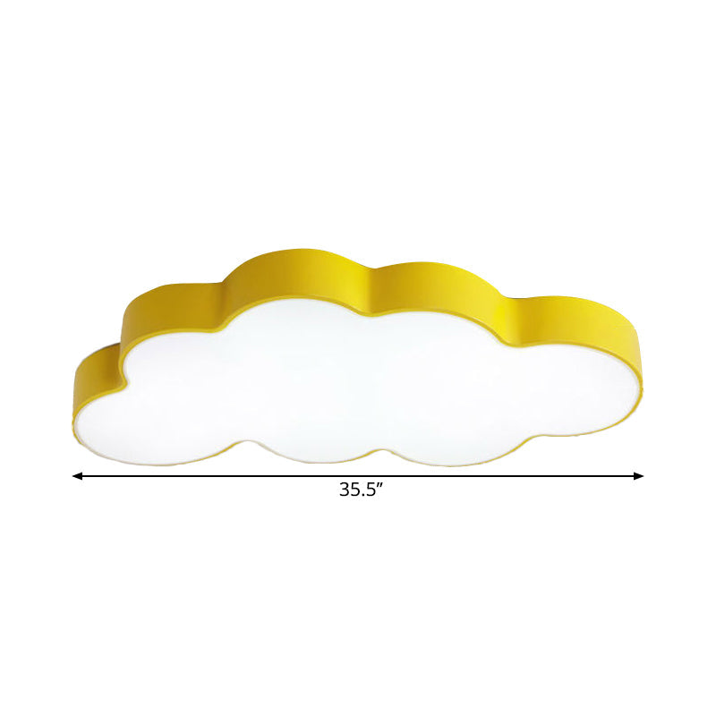 Cloud-shaped LED ceiling light with triple light in white and yellow