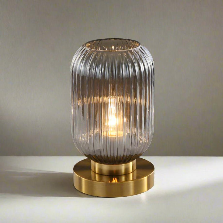 Amber Glass Table Lamp Scandinavian Design