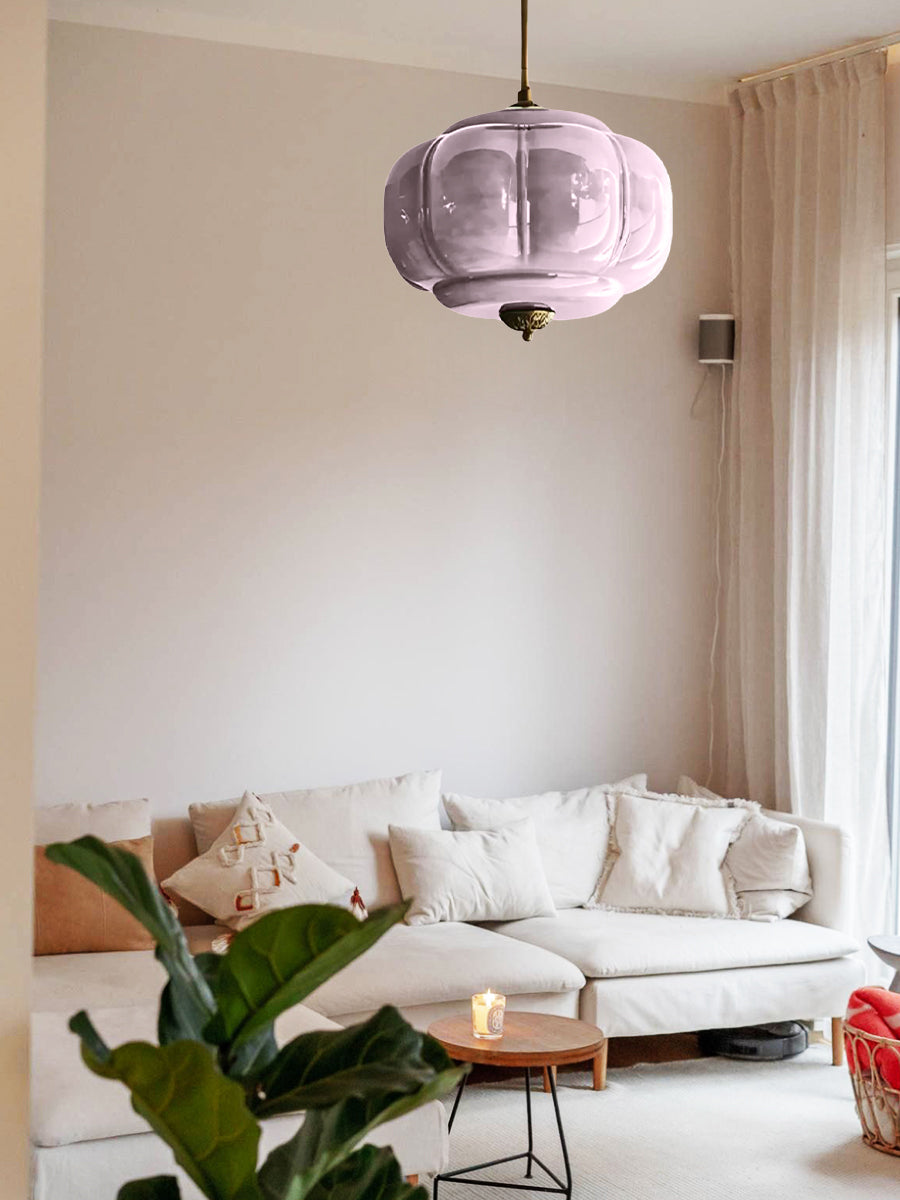 Vintage ceiling light made of frosted glass