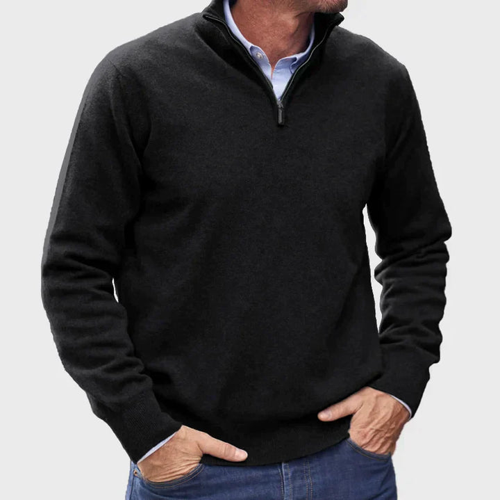 Men's Cashmere Pullover with Zipper in Italian Design