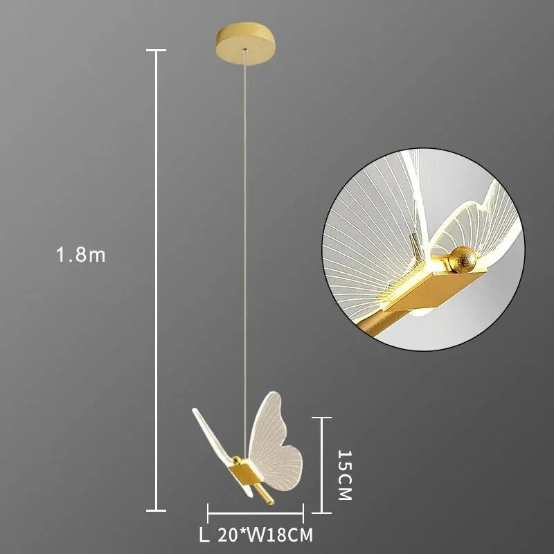 Playful butterfly pendant lamp with LED for stylish living spaces