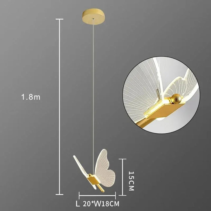Playful butterfly pendant lamp with LED for stylish living spaces