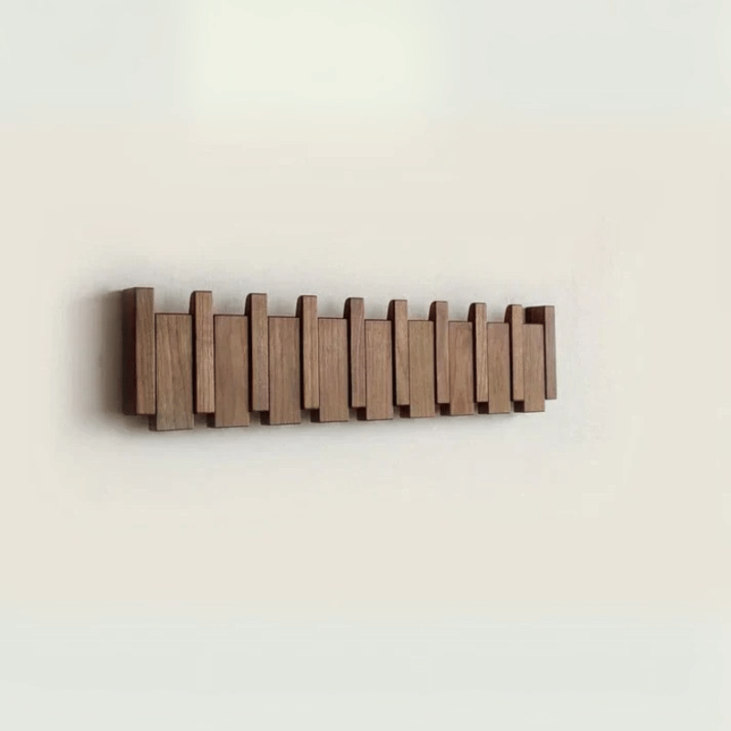 Wooden wall hook - Stylish piano-style coat hook for hallway, office and bedroom