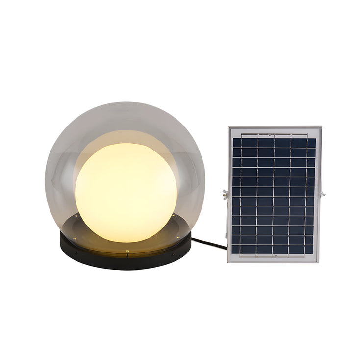 Modern solar post light with moonlight design