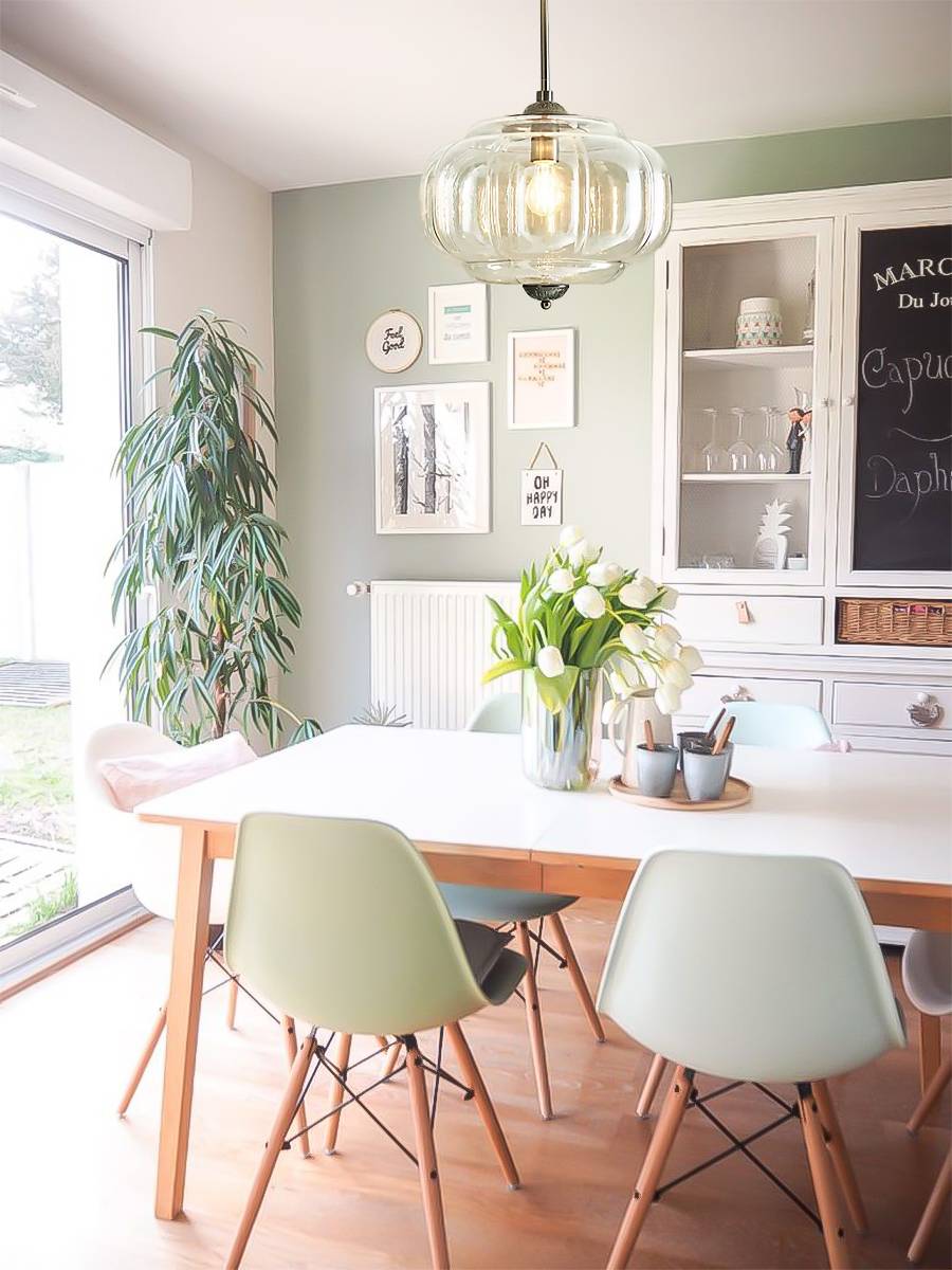 Vintage ceiling light made of frosted glass