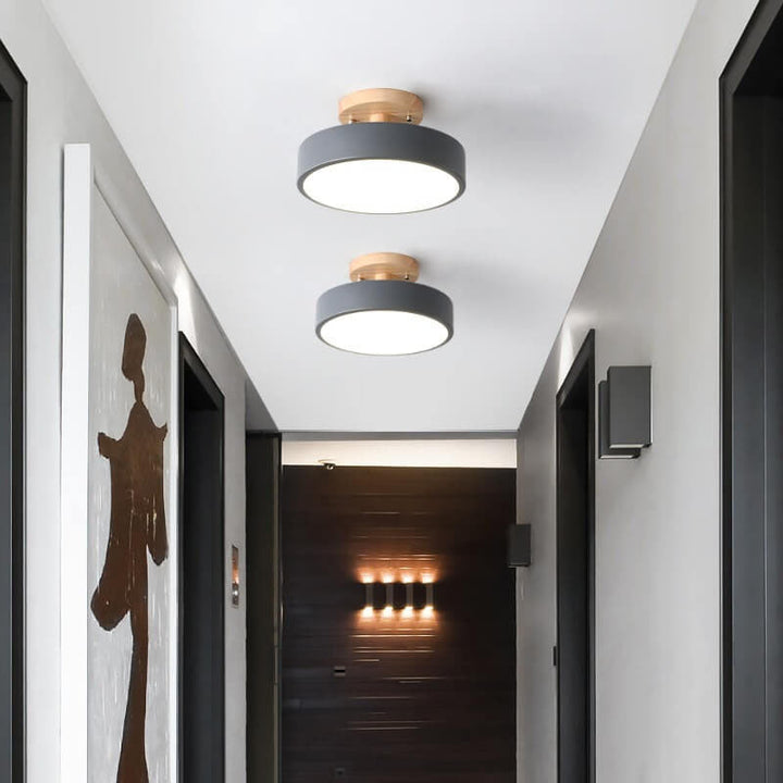 Dimmable modern LED ceiling light made of wood for living room &amp; bedroom