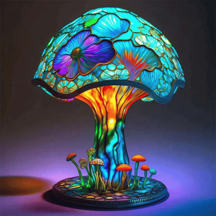 Stained glass table lamp - Decorative, cozy light