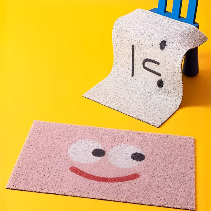 Cute smiley face doormat – non-slip &amp; water-absorbing for the entrance area