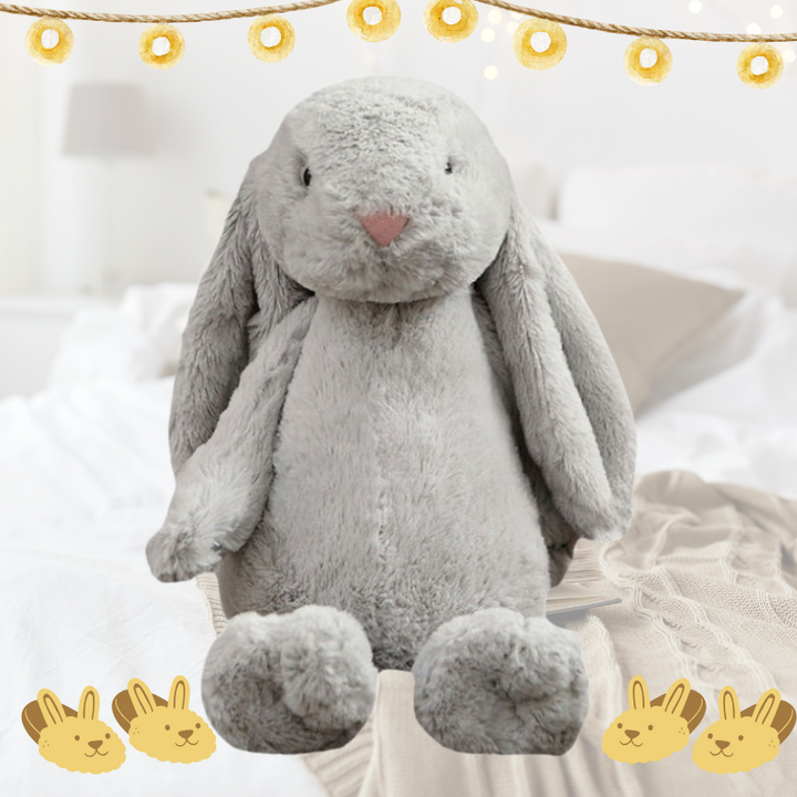 Plush rabbit with long ears – cuddly toy for children and adults