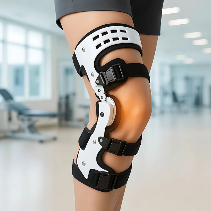 Knee brace with adjustable relief function for everyday life and leisure
