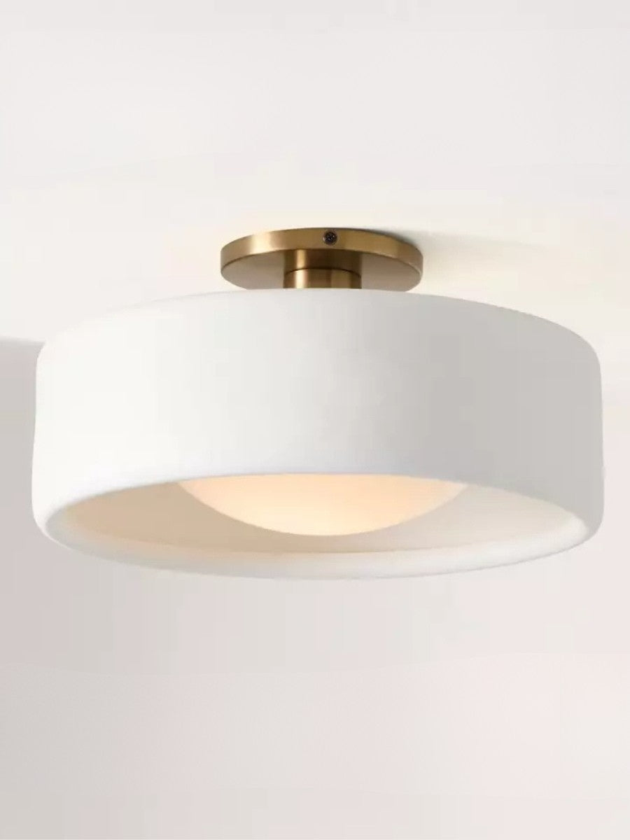 Porcelain ceiling light – Modern flush mount lamp with metal base