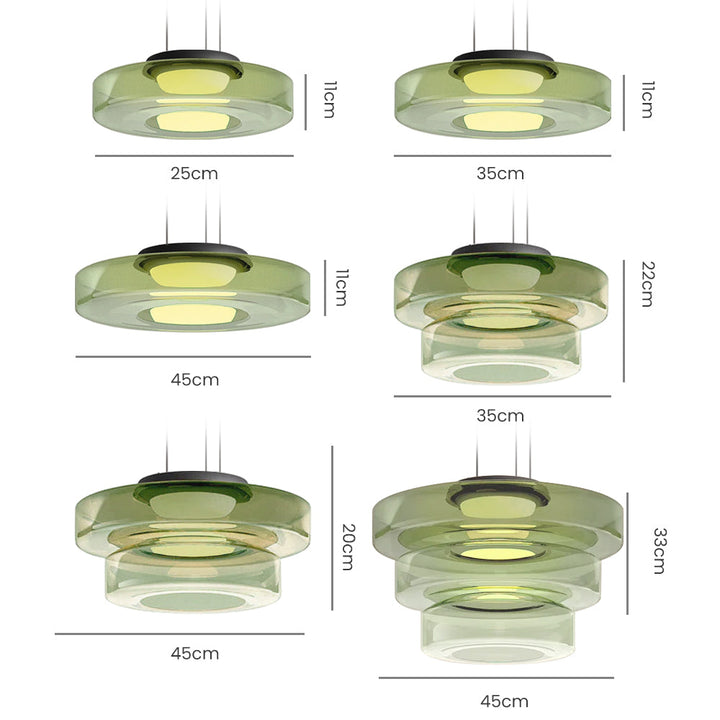 Glass pendant light in Bauhaus style – dimmable, modern &amp; colorful