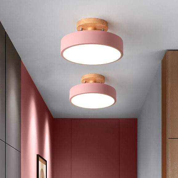 Dimmable modern LED ceiling light made of wood for living room &amp; bedroom